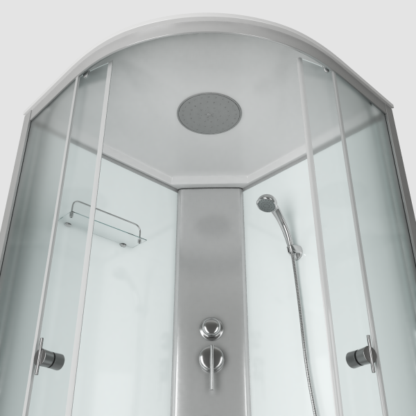 Душевая кабина BAU Dream Hit Black 100x100х215, прозрачное закаленное стекло, белая