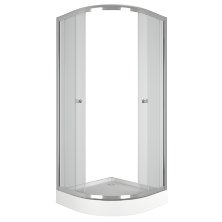 Душевой уголок BAU Dream Hit с поддоном 80x80х195, прозрачное закаленное стекло, хромированный профиль