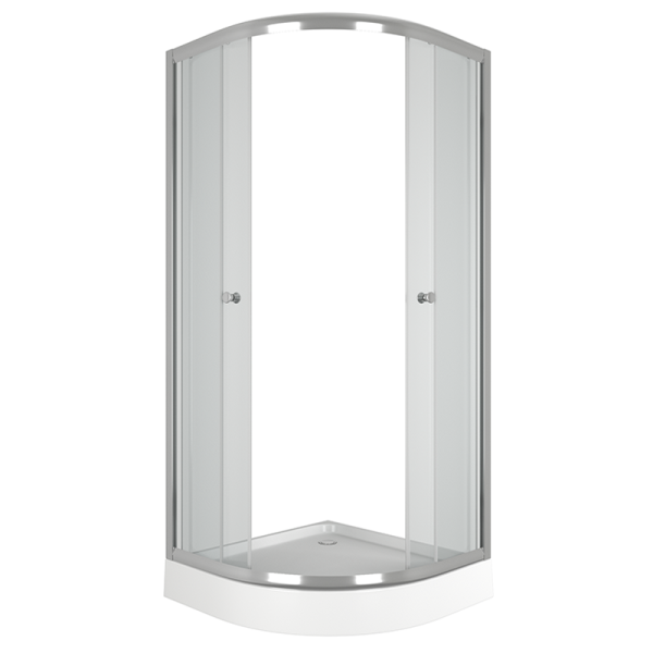 Душевой уголок BAU Dream Hit с поддоном 80x80х195, прозрачное закаленное стекло, хромированный профиль