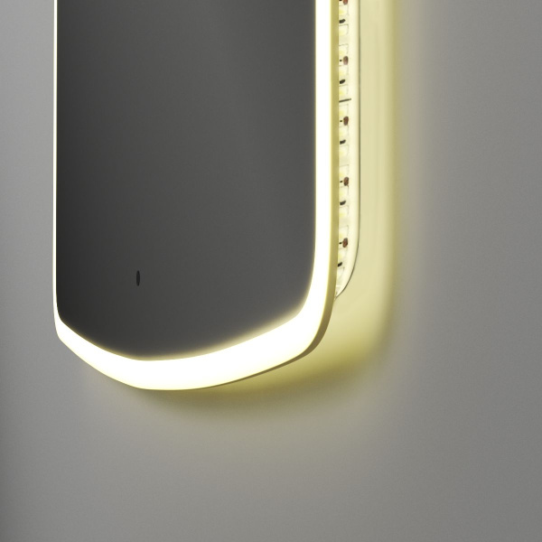 Зеркало Bau Astoria Limited Edition 900х800, сенсор на взмах, c LED подсветкой, защитный корпус с высокой светопроницаемостью, теплый свет