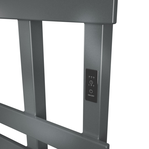 Полотенцесушитель дизайнерский электрический, профильный BAU Blizzard Gun Grey 50х70, 6 планок, темно-серый металлик