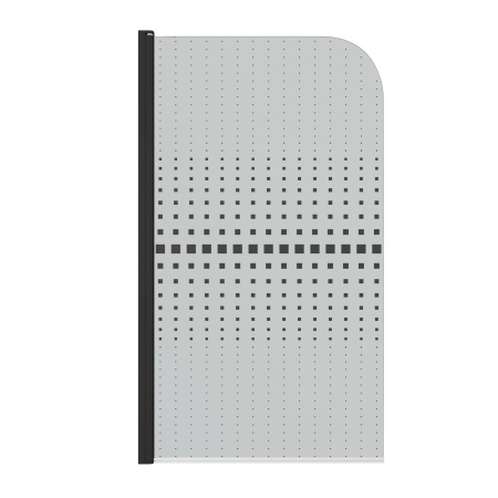 Шторка на ванну BAU Dream поворотная 140x80, прозрачное закаленное стекло 6 мм с черная мозаика, черный матовый профиль