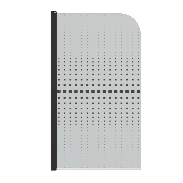 Шторка на ванну BAU Dream поворотная 140x80, прозрачное закаленное стекло 6 мм с черная мозаика, черный матовый профиль