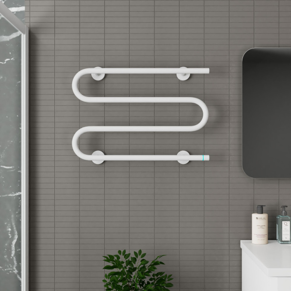 Полотенцесушитель электрический BAU M White 41,5х61,5, белый матовый