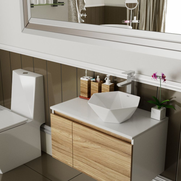 Раковина накладная на столешницу BAU Crystal 40х40, белая