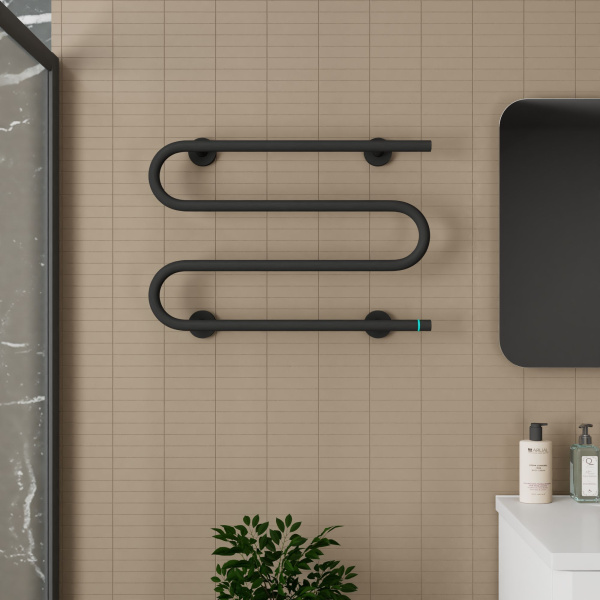 Полотенцесушитель электрический BAU M Black 41,5х61,5, черный матовый