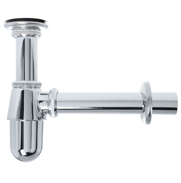 Сифон с выпуском клик клак стальной для раковины BAU PRO, хром