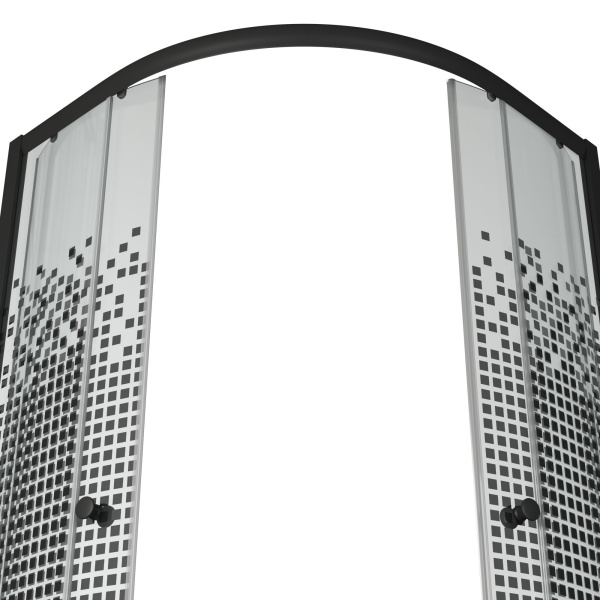 Душевой уголок BAU Dream с поддоном 90x90х195, прозрачное закаленное стекло с черной мозаикой 5 мм, черный матовый профиль