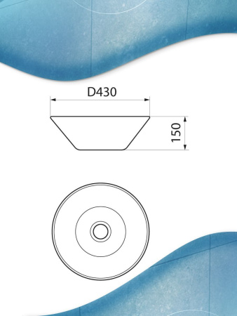 Раковина чаша накладная круглая BAU Dream D43, белая