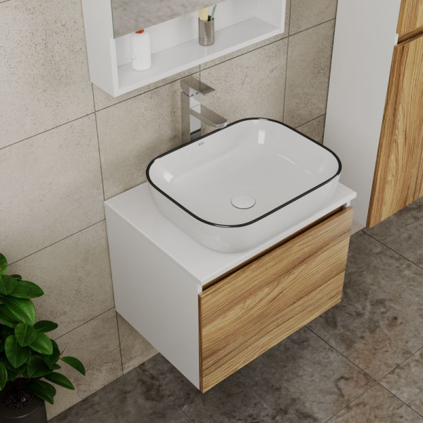 Комплект для ванной, 4 предмета (тумба Bau Dream 60 + раковина BAU 50х40, белая + смеситель Hotel Still, выпуск клик-клак, белый)