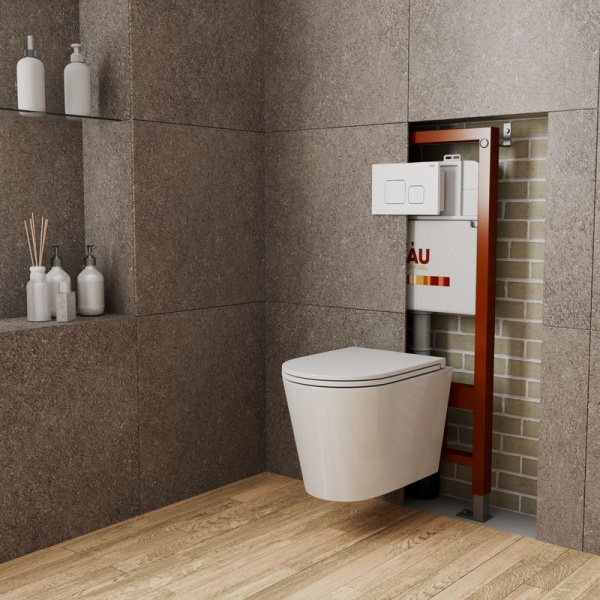 Комплект BAU 6 в 1: инсталляция BAU PRO, унитаз подвесной торнадо Bau Nimb Hurricane-2, сиденье дюропласт микролифт, кнопка смыва BAU Soul, белая