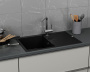 Мойка для кухни врезная кварцевая в комплекте с сифоном BAU Stil Anthracite 78х51, антрацит