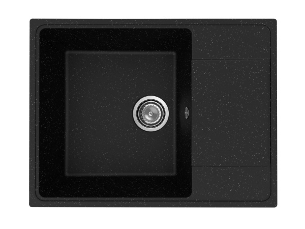 Мойка для кухни с крылом BAU Stil Pro 65х50, без выпуска, черный камень