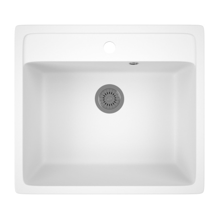 Мойка для кухни BAU Stil White snow 56х50, выпуск с сифоном в комплекте, белый снег