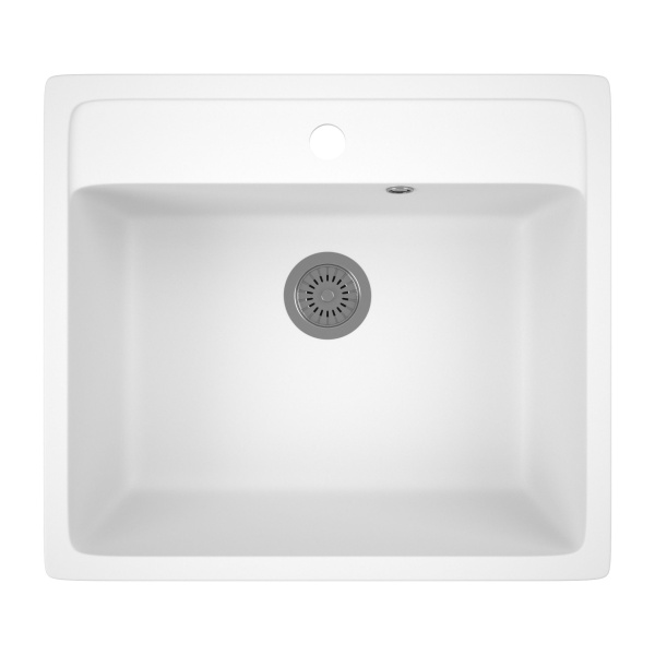 Мойка для кухни BAU Stil White snow 56х50, выпуск с сифоном в комплекте, белый снег