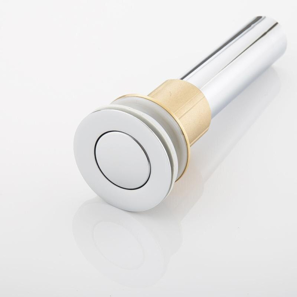 Раковина накладная со смесителем и выпуском (Умывальник BAU Dream круглый D41, белый + смеситель для раковины высокий Potato Hotel, выпуск клик клак, хром)