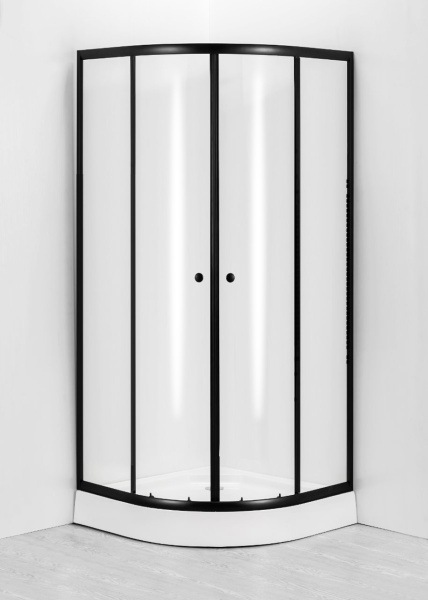 Душевой уголок BAU Dream Hit Black с поддоном 80x80х195, прозрачное закаленное стекло, черный профиль