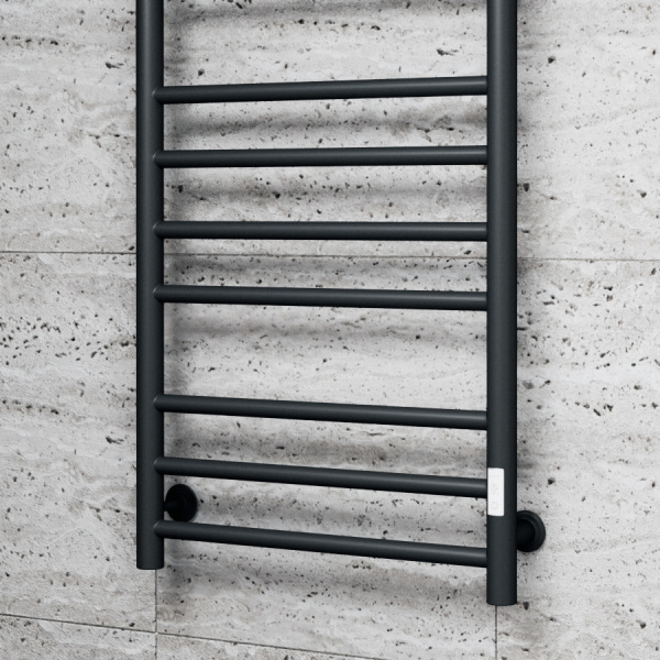 Полотенцесушитель электрический Маргроид BAU В10 100х50, П10 (3+4+3) таймер справа, черный матовый RAL 9005