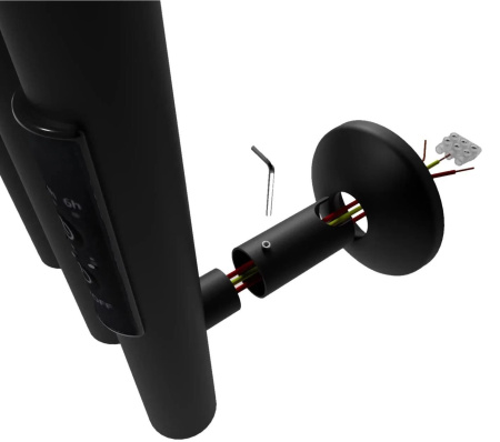 Полотенцесушитель, дизайн-радиатор электрический Маргроид BAU Inaro 120х6, 4 крючка, черный матовый RAL 9005 с таймером