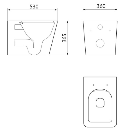Унитаз подвесной безободковый вихревой со скрытым сливом Bau Stil Hurricane3, сиденье дюропласт микролифт