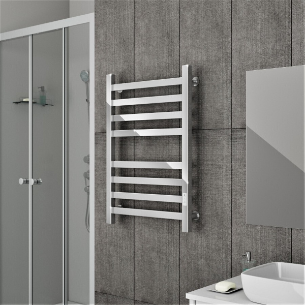 Полотенцесушитель электрический профильный Маргроид BAU В81/10 50х80, 2 вставки 4+4 с таймером справа