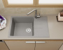 Мойка для кухни оборачиваемая с крылом BAU Stil Gray stone 76х50, выпуск с сифоном в комплекте, серый камень