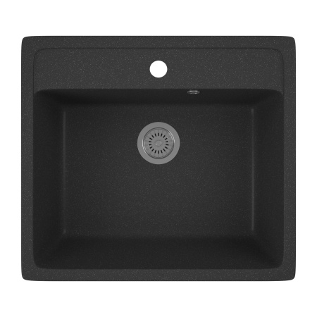Мойка для кухни BAU Stil Black stone 56х50, выпуск с сифоном в комплекте, черный камень