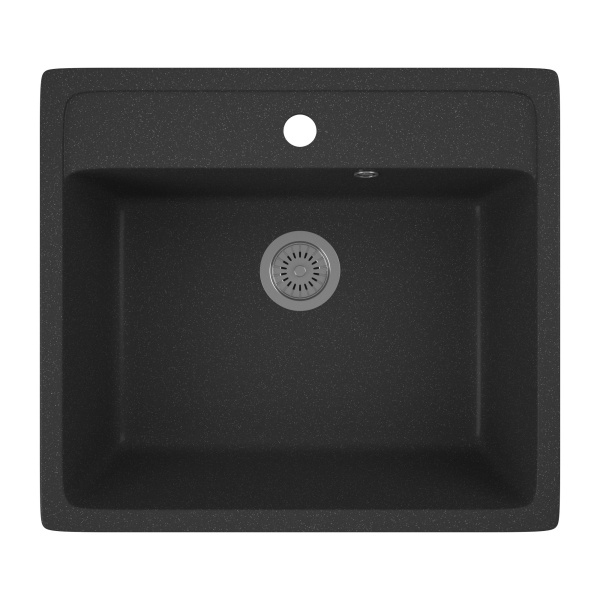 Мойка для кухни BAU Stil Black stone 56х50, выпуск с сифоном в комплекте, черный камень
