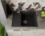 Мойка для кухни с крылом BAU Stil Pro 65х50, без выпуска, черный камень