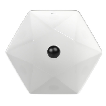 Раковина накладная на столешницу BAU Crystal 40х40, белая + выпуск клик-клак, черный