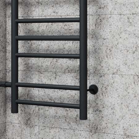 Полотенцесушитель водяной Маргроид BAU В10 50х80, П7 (2+3+2) боковое подключение 50, черный матовый RAL 9005