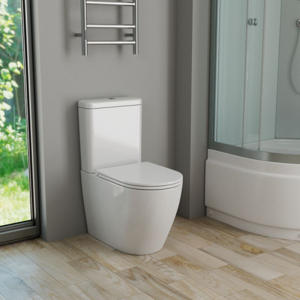 Унитаз компакт напольный безободковый Bau Dream PRO, сиденье микролифт