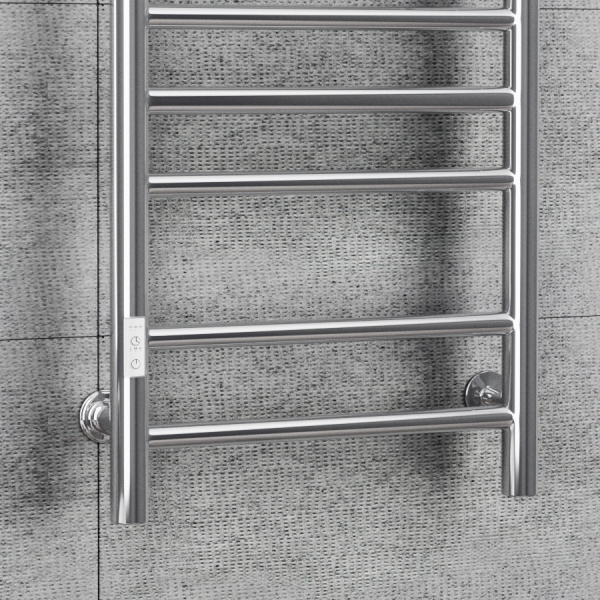 Полотенцесушитель электрический Маргроид BAU В10 50х80, П8 (3+3+2) с таймером слева, нерж. сталь, хром