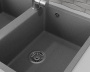 Мойка для кухни двойная чаша BAU Stil Gray stone 77х50, выпуск с сифоном в комплекте, серый камень