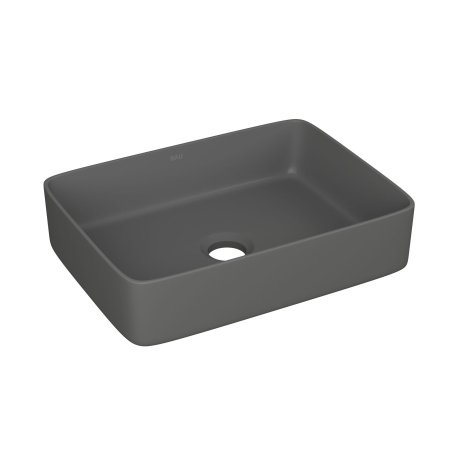 Раковина накладная прямоугольная BAU Hotel Размер 48х37, темно-серая матовая