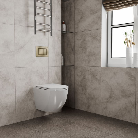 Комплект BAU 6 в 1: инсталляция BAU PRO, унитаз подвесной торнадо Bau Dream Hurricane-2, сиденье дюропласт микролифт, клавиша BAU Stil, бронза