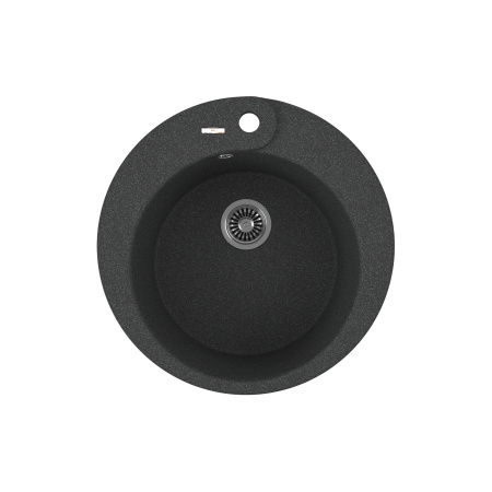 Мойка для кухни врезная кварцевая в комплекте с сифоном BAU Dream Black 51, черный