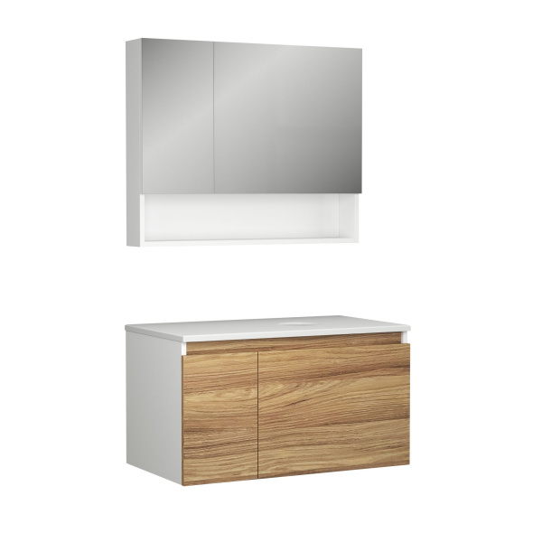 Шкаф-зеркало для ванной Bau Dream 80, белый