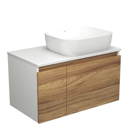 Тумба с раковиной (тумба подвесная под раковину Bau Dream Blackwood 80 + раковина накладная BAU Stil 50х40, белая)