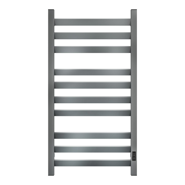 Полотенцесушитель электрический профильный BAU Hotel Veer Gun Grey 50х100, 10 планок, универсальный, темно-серый металлик