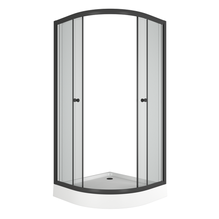 Душевой уголок BAU Dream Hit Black с поддоном 90x90х195, прозрачное закаленное стекло, черный профиль