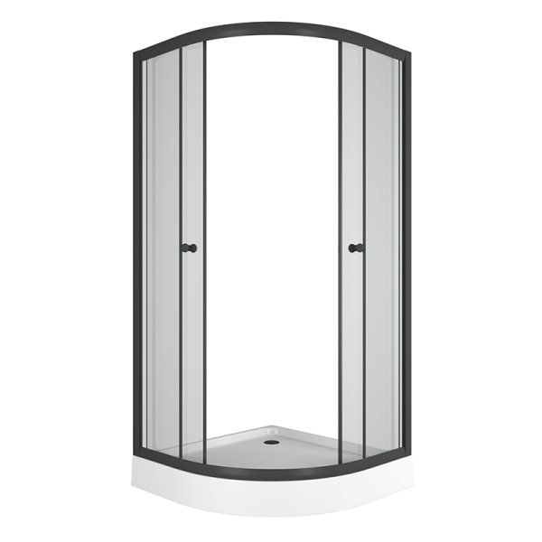 Душевой уголок BAU Dream Hit Black с поддоном 90x90х195, прозрачное закаленное стекло, черный профиль