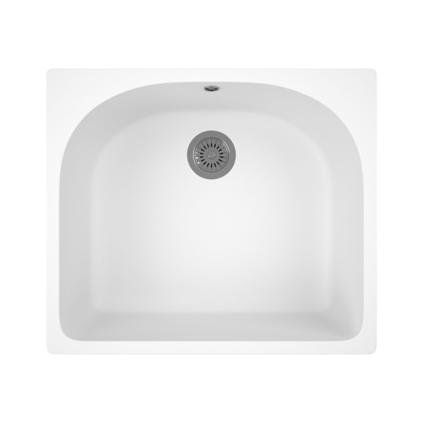 Мойка для кухни BAU Mif White snow 59х51, выпуск с сифоном в комплекте, белый снег