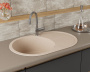 Мойка для кухни врезная кварцевая в комплекте с сифоном BAU Dream Sand 78х51, песочный