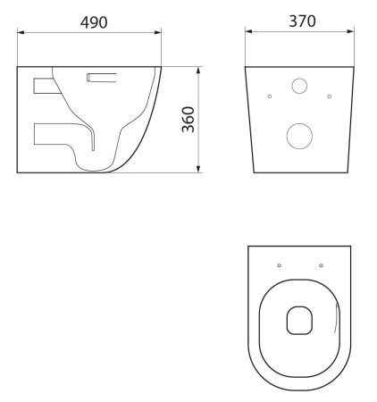 Комплект BAU 6 в 1: инсталляция BAU PRO, унитаз подвесной безободковый вихревой со скрытым сливом Bau Dream Hurricane3, сиденье дюропласт микролифт, кнопка смыва BAU Soul, черная матовая