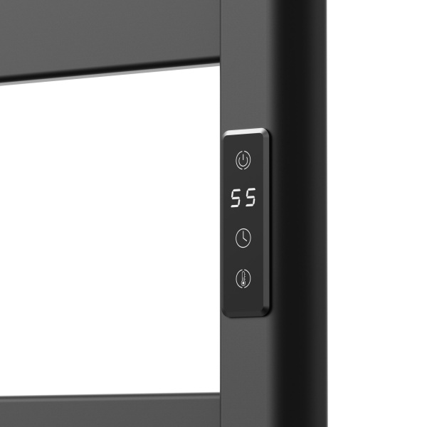 Полотенцесушитель дизайнерский электрический BAU Elite Elegant Black 80х45, подключение справа, черный матовый