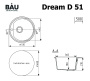 Мойка для кухни BAU Dream White snow D 51, выпуск с сифоном в комплекте, белый снег
