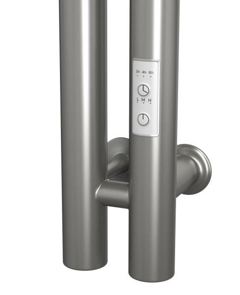 Полотенцесушитель, дизайн-радиатор электрический Маргроид BAU Inaro 120х6, 4 крючка, нержавеющая сталь, с таймером