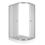 Душевой уголок BAU Dream Hit с поддоном 120x85х195, прозрачное закаленное стекло, хромированный профиль, левая