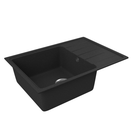 Мойка для кухни с крылом BAU Stil Pro 60х42 без выпуска, черный камень